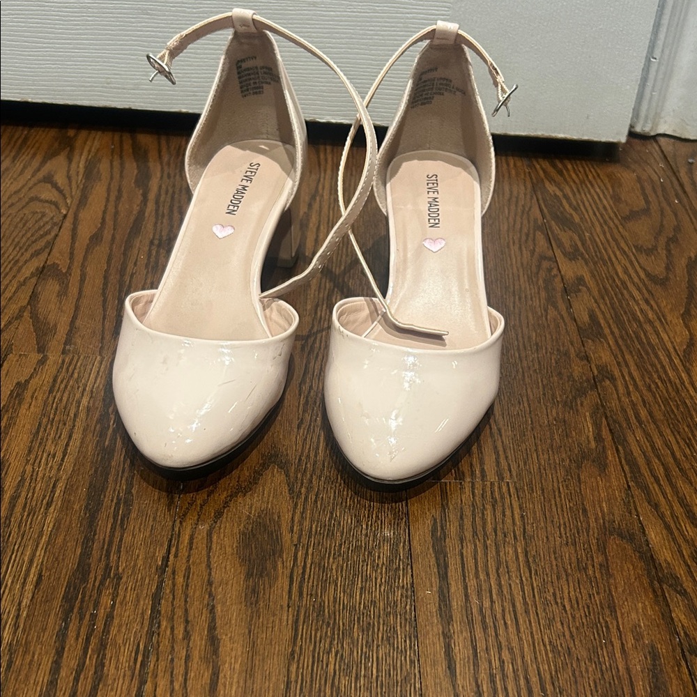 Steve Madden Blush Patent Ankle Strap Heels